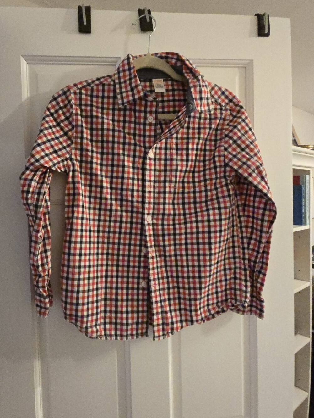 Gymboree Boys Sz L (10-12) Multicolor Check Cotton Woven L/S Button Up Shirt